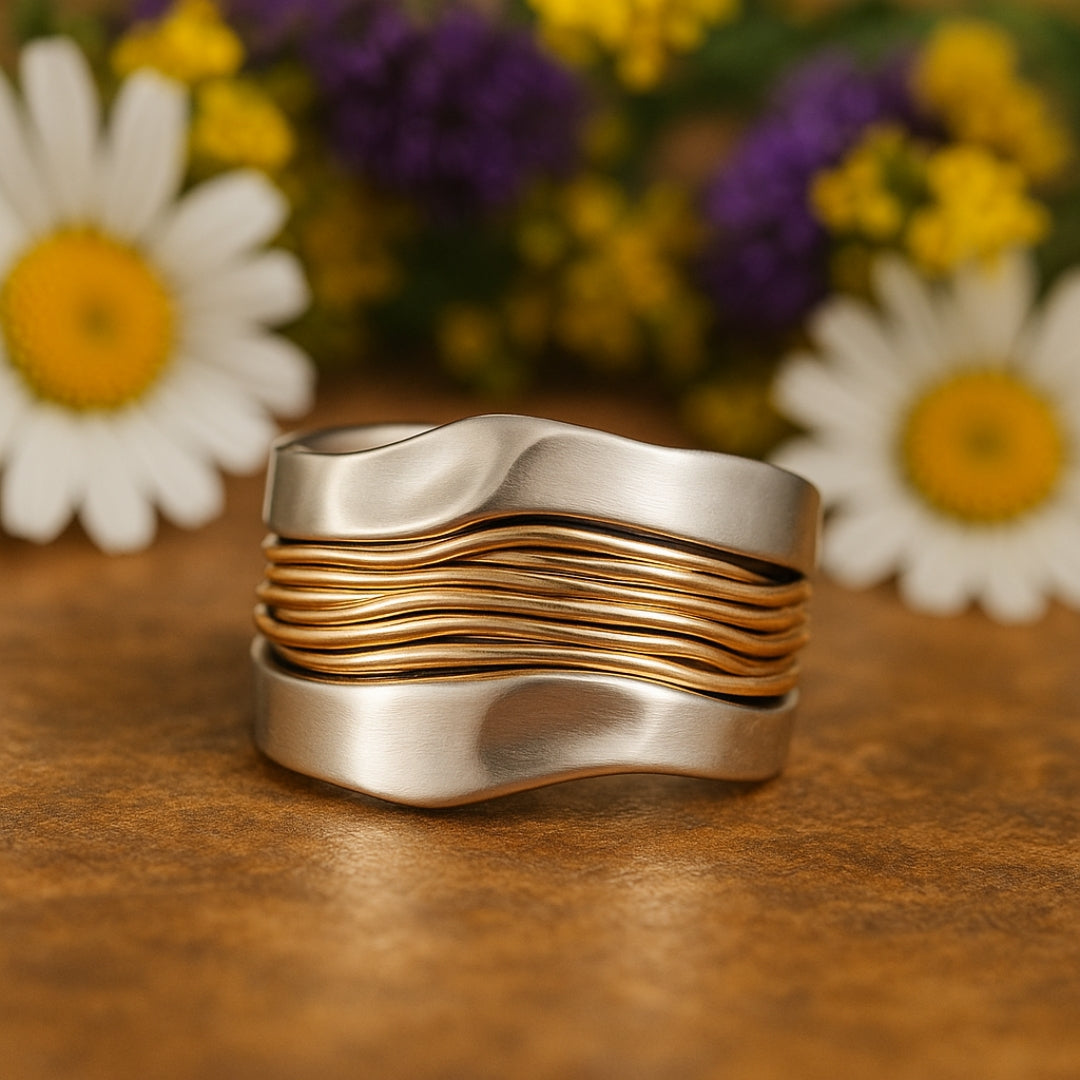 Silver and Gold Wire Ring