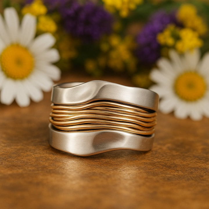 Silver and Gold Wire Ring