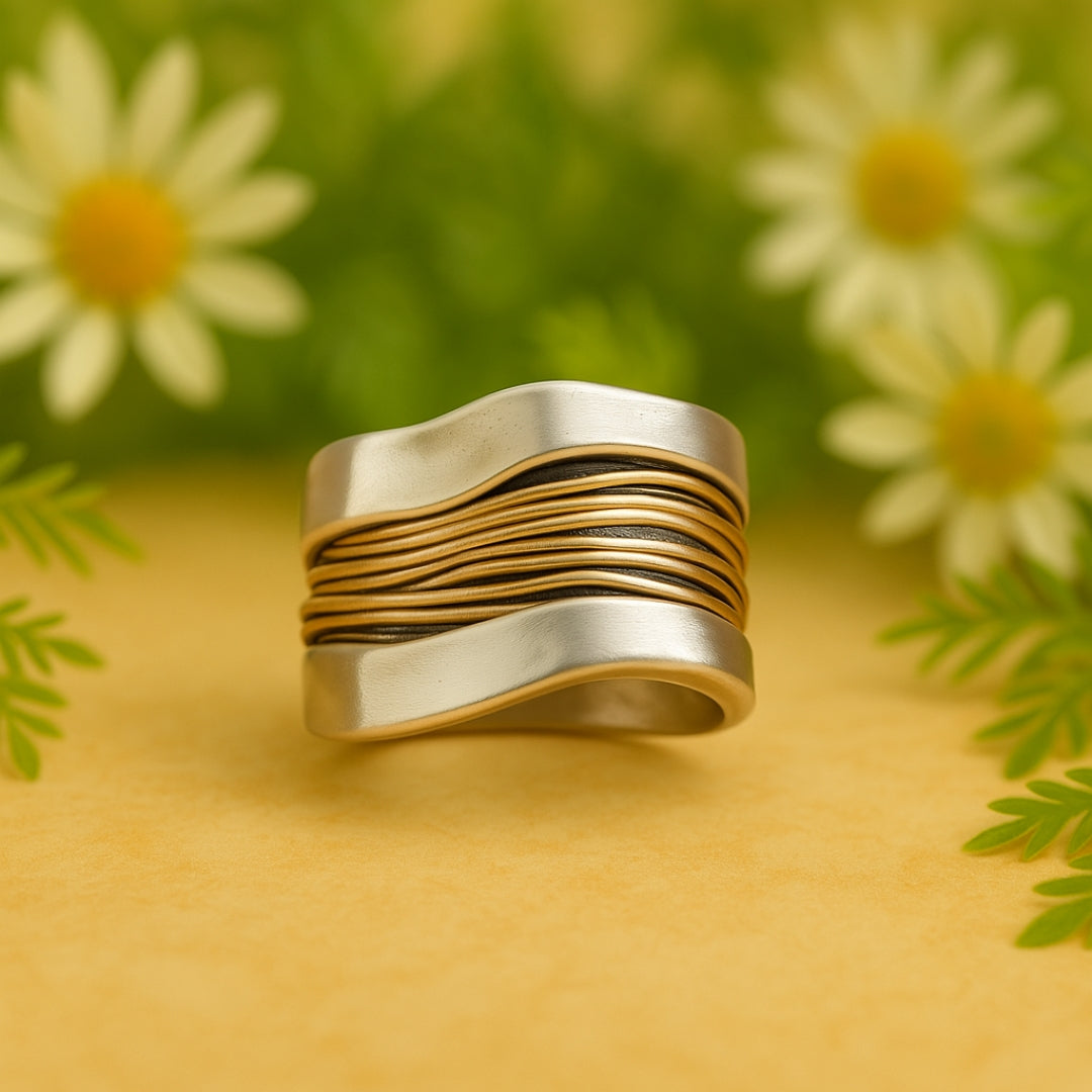 Silver and Gold Wire Ring