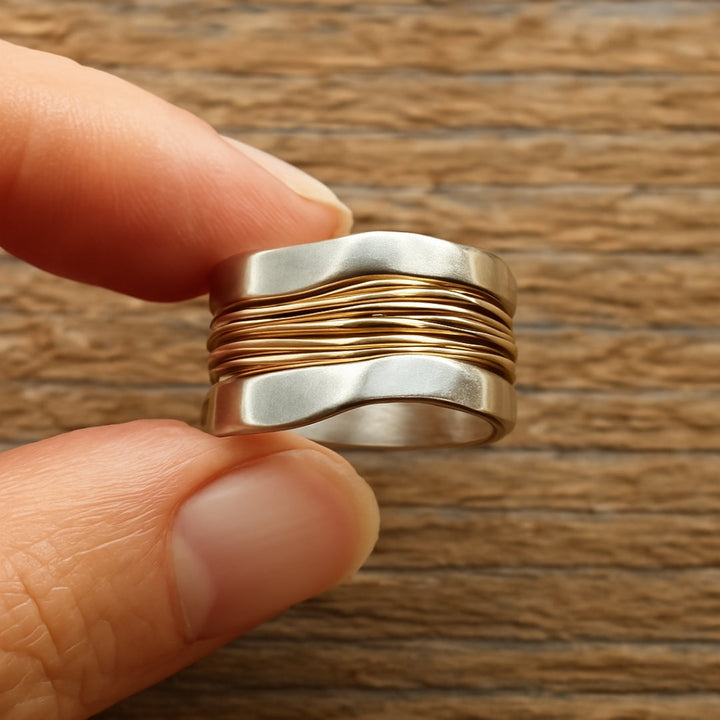 Silver and Gold Wire Ring