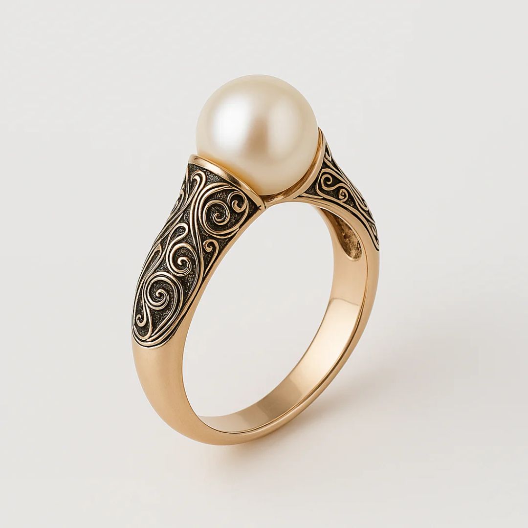 Vintage Gold Pearl Ring