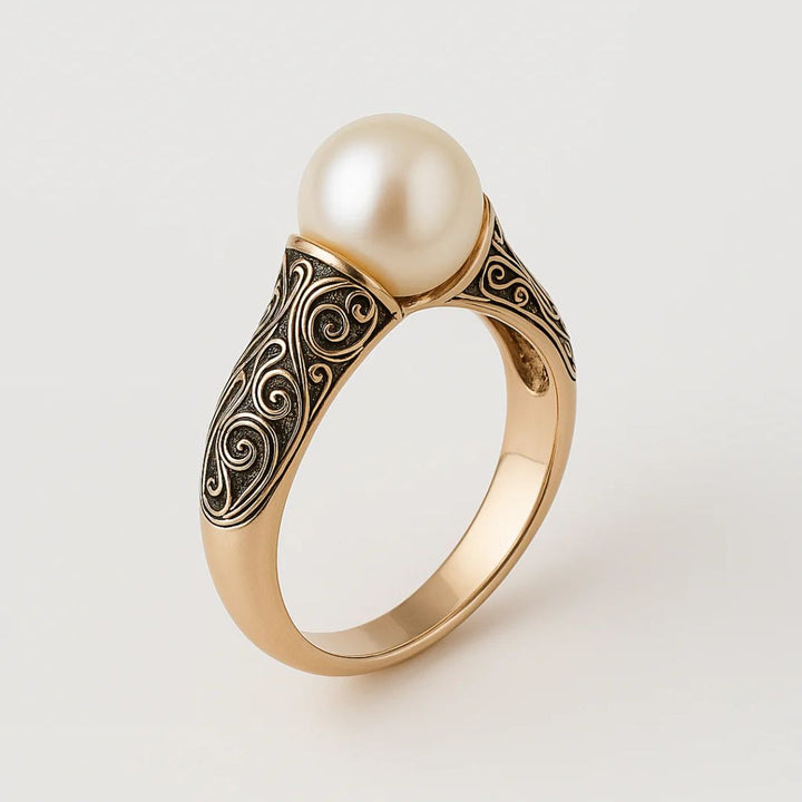 Vintage Gold Pearl Ring