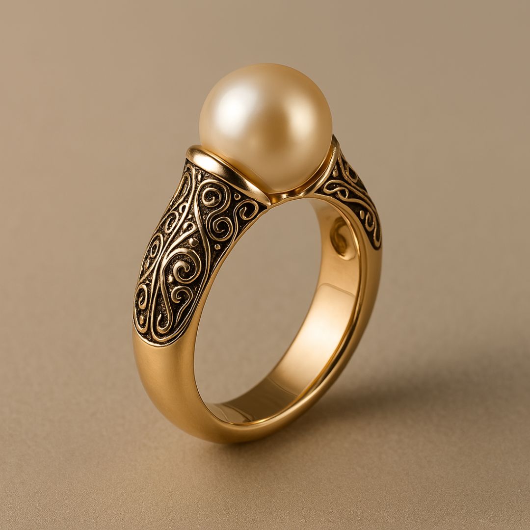 Vintage Gold Pearl Ring