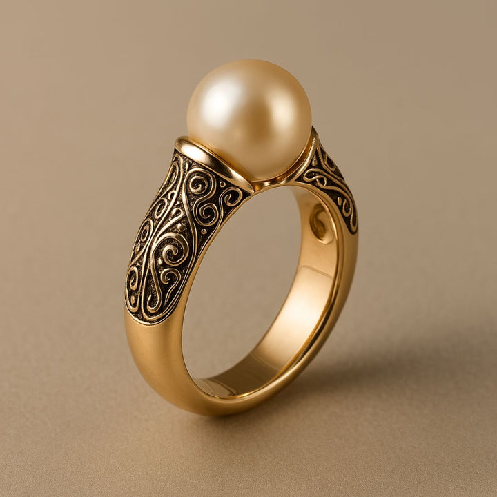 Vintage Gold Pearl Ring
